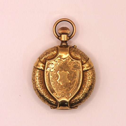 Reloj de bolsillo doble savonnette en oro de 14 quilates