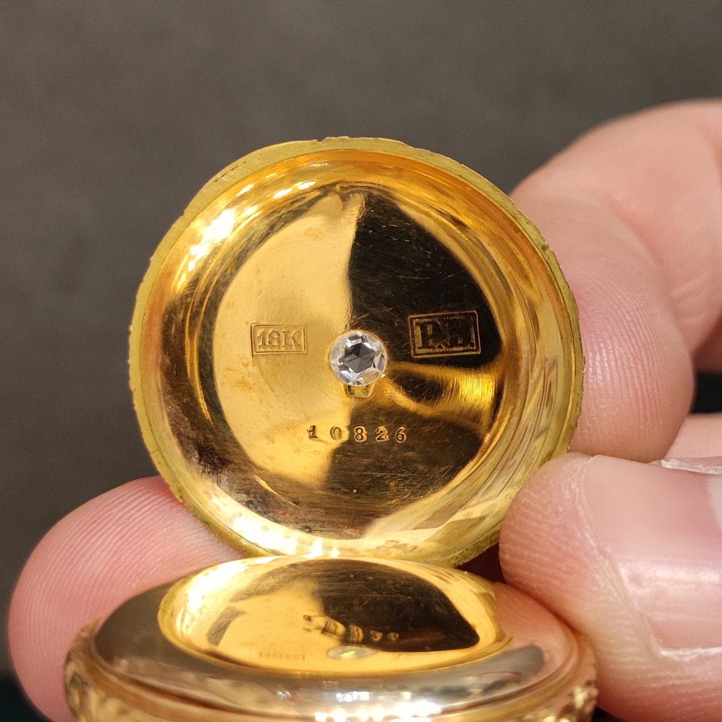 Reloj de bolsillo LeCoultre en oro con diamante
