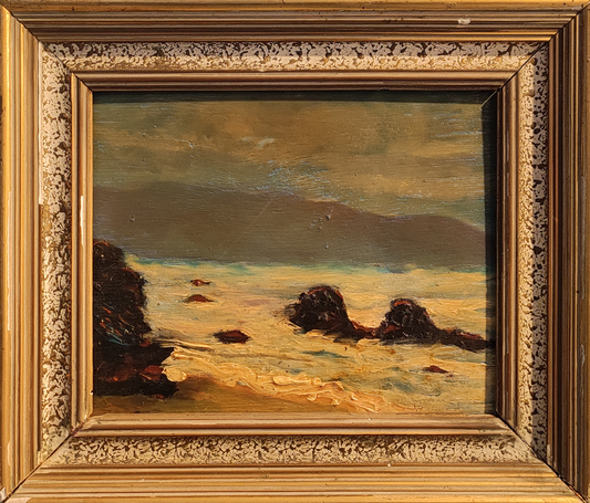 Rocas frente a la costa - Autor desconocido "GIA" (pintura)