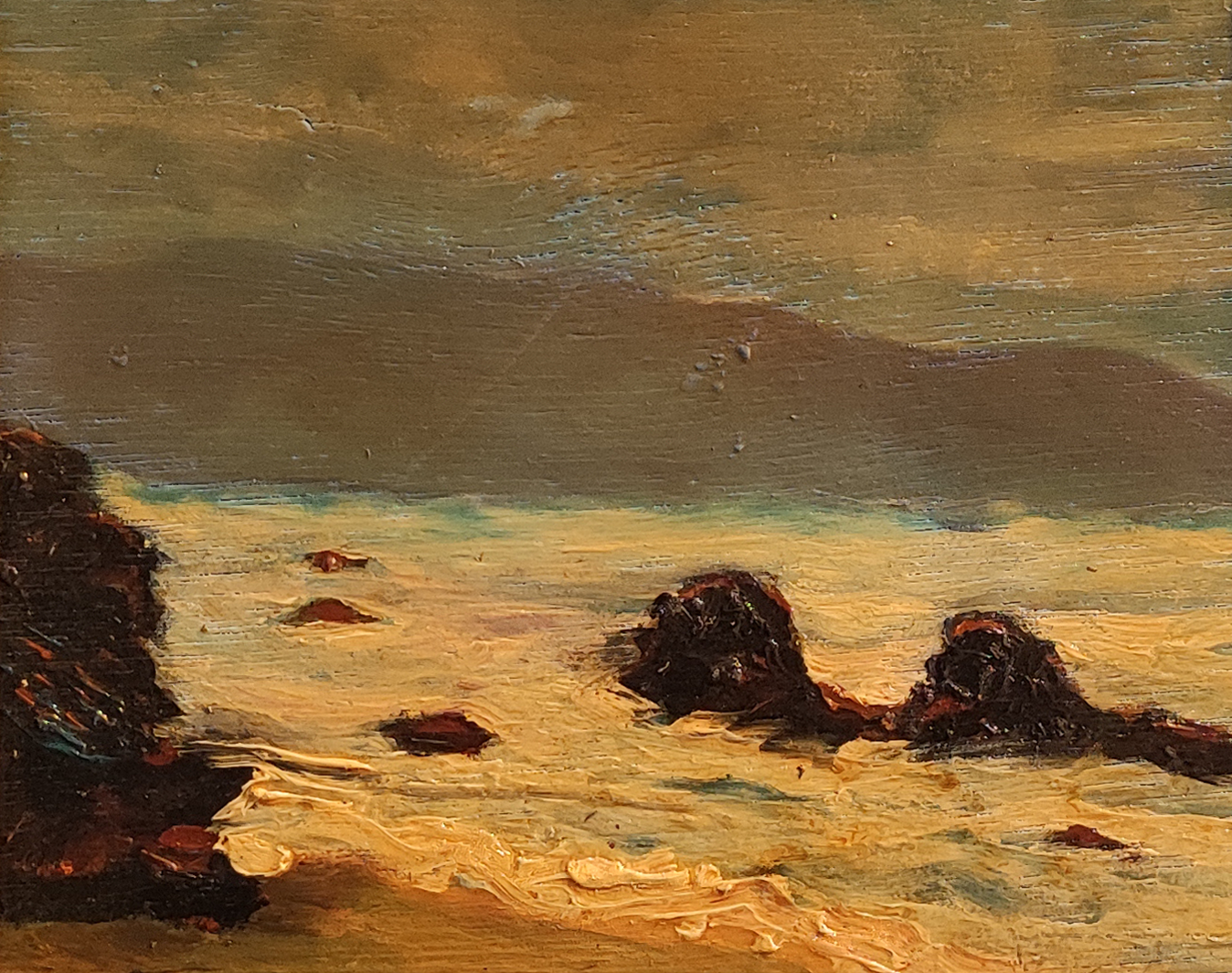Rocas frente a la costa - Autor desconocido "GIA" (pintura)
