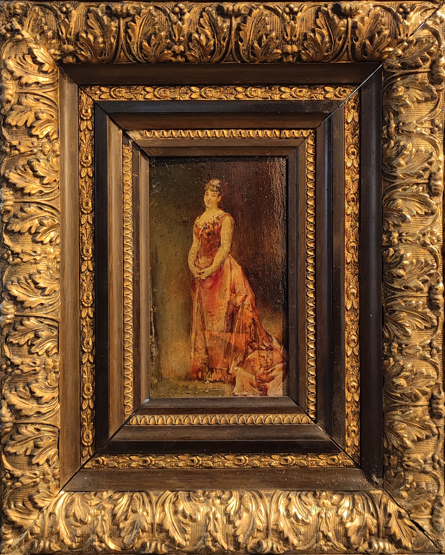 Dama con traje decimonónico - Autor desconocido (pintura)