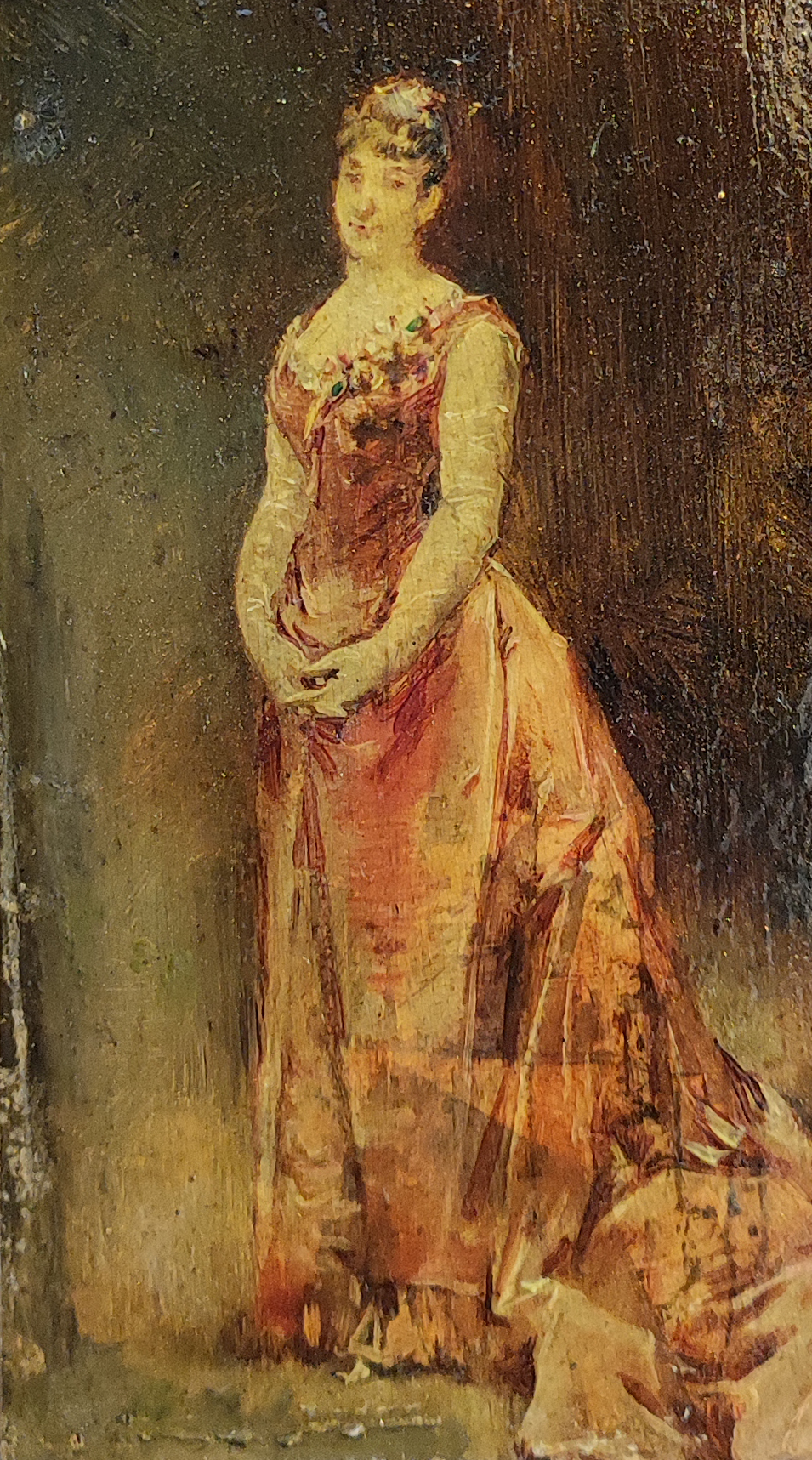 Dama con traje decimonónico - Autor desconocido (pintura)