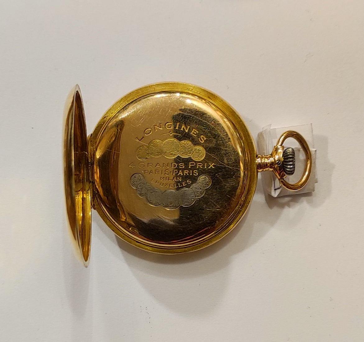 Reloj de bolsillo Longines en oro con brillantes