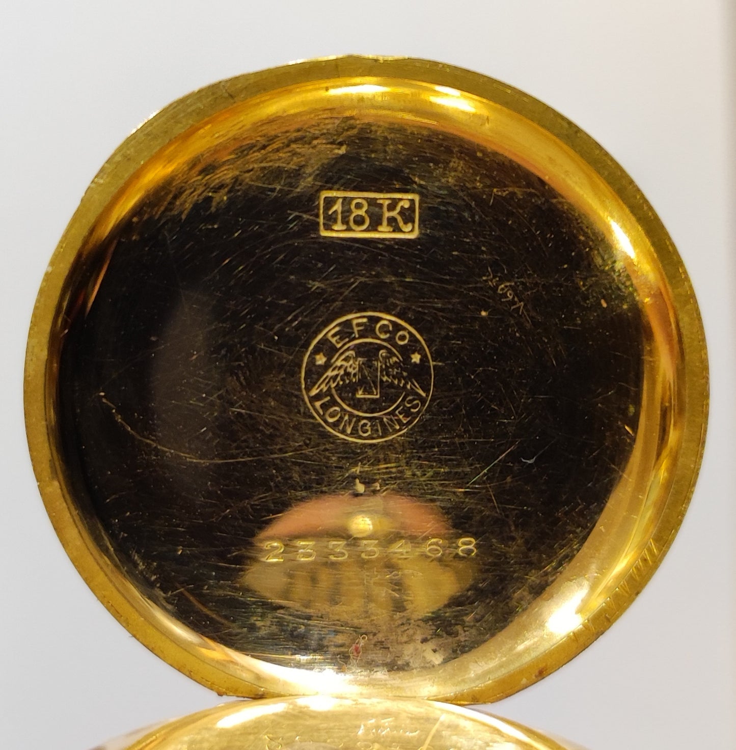 Reloj de bolsillo Longines en oro con brillantes