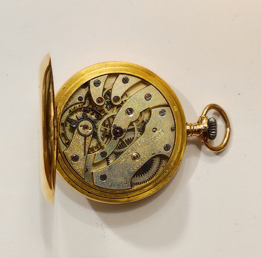 Reloj de bolsillo Longines en oro con brillantes