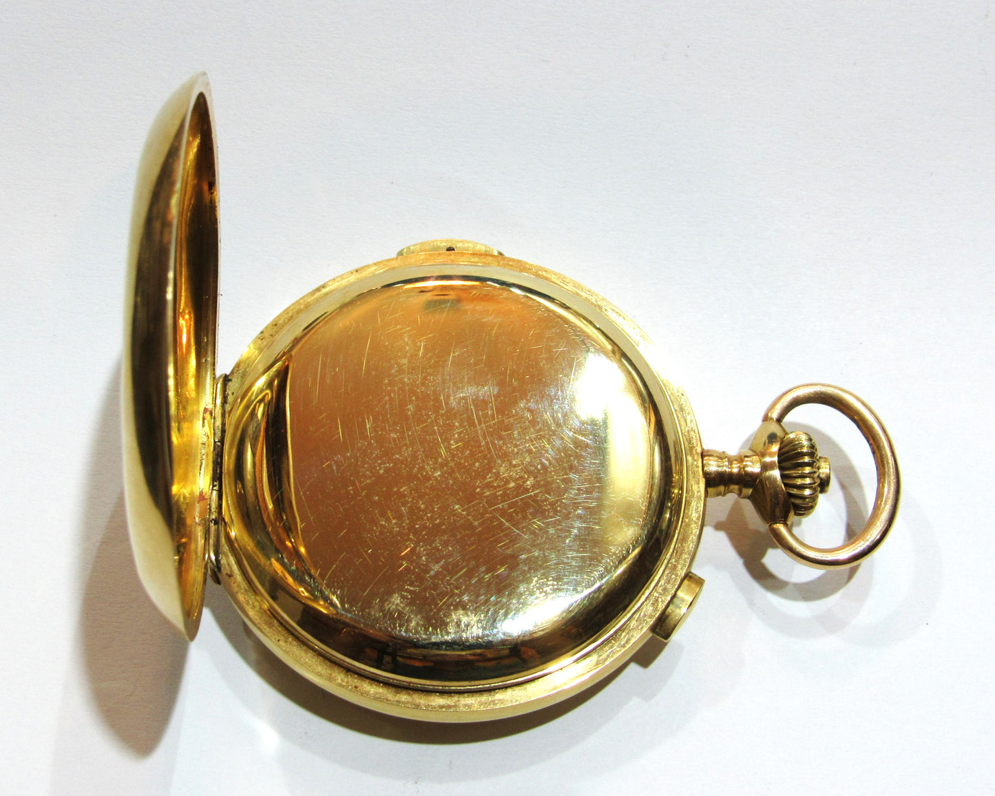 Reloj de bolsillo en oro con cronógrafo y repetidor de minutos