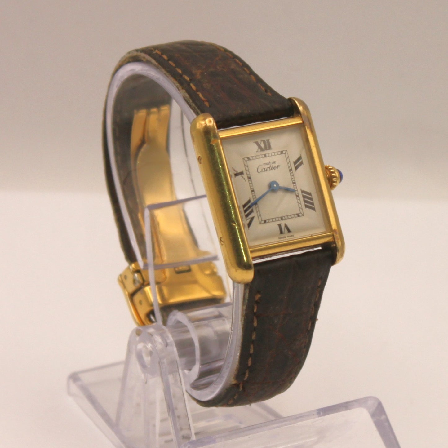 Reloj de pulsera Cartier Tank Must para dama con estuche y certificado