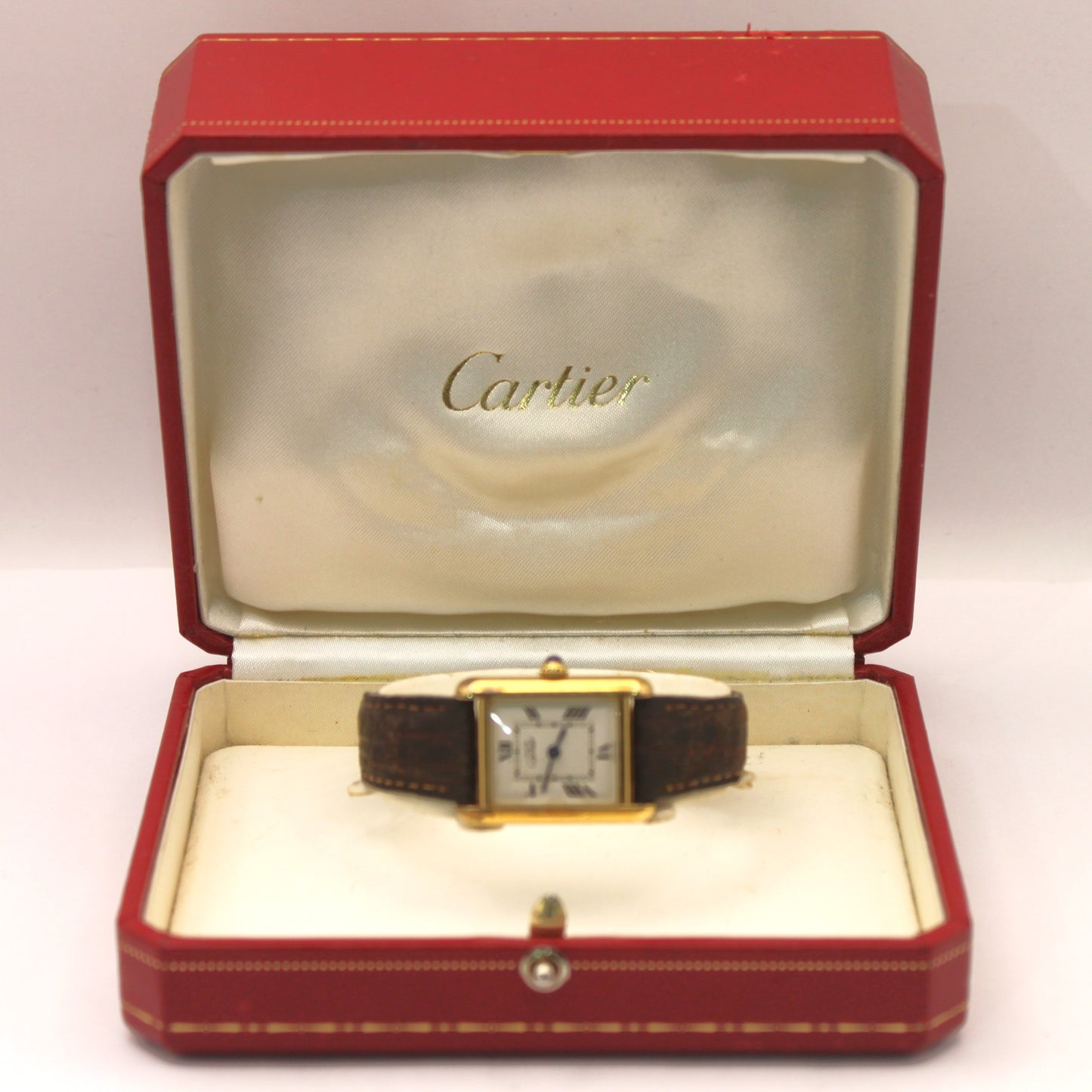 Reloj de pulsera Cartier Tank Must para dama con estuche y certificado
