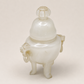 Urna china de jade nefrita blanco tallado