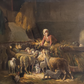 Pastora alimentando sus ovejas - Émile Jacque (pintura)
